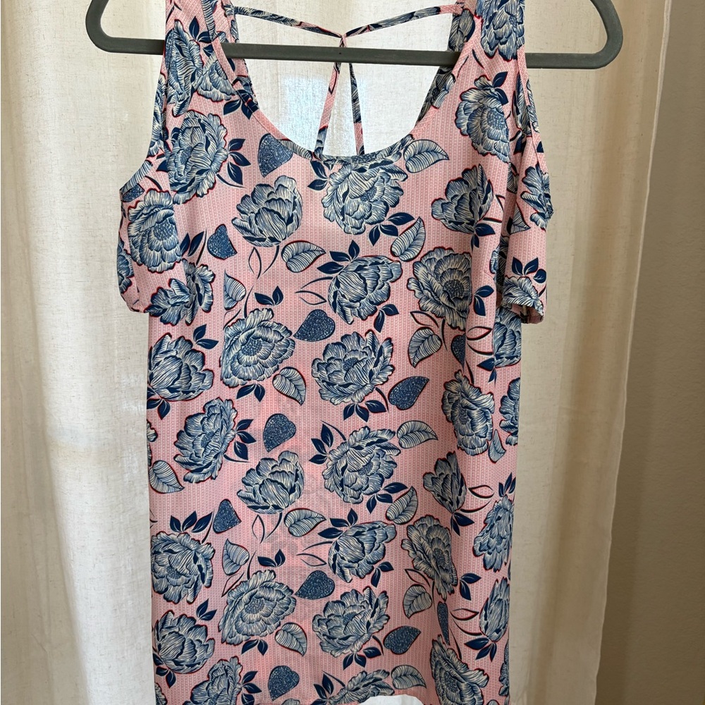 Kut from the Kloth Pink and Blue Patterned Blouse